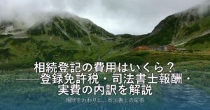 相続登記の費用はいくら？——登録免許税・司法書士報酬・実費の内訳を解説