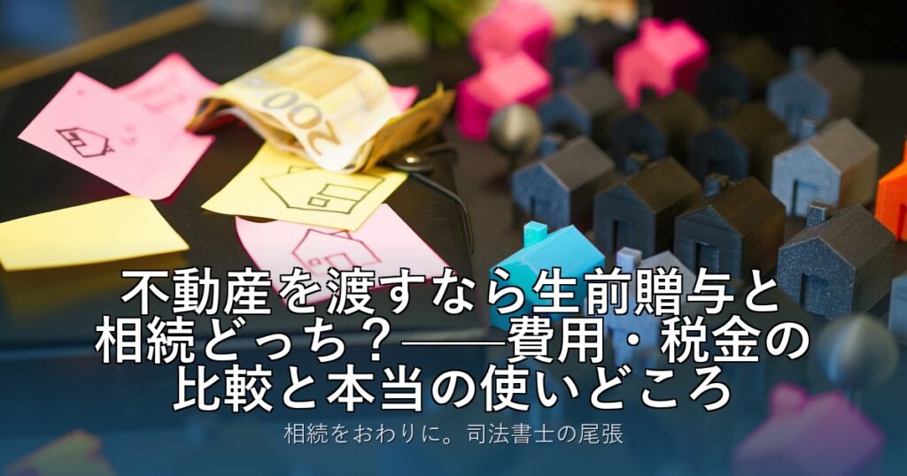 不動産を渡すなら生前贈与と相続どっち？——費用・税金の比較と本当の使いどころ